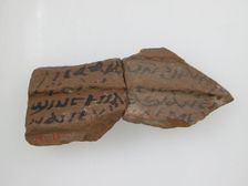 Ostrakon with a Letter from Isaac and Elias to Lashane of Jeme, Coptic, 600. Creator: Unknown