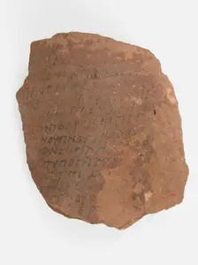 Ostrakon with a Letter from Isaac, Coptic, 600. Creator: Unknown