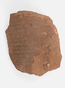 Ostrakon with a Letter from Isaac, Coptic, 600. Creator: Unknown