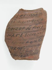 Ostrakon with a Letter from John, Coptic, 600. Creator: Unknown