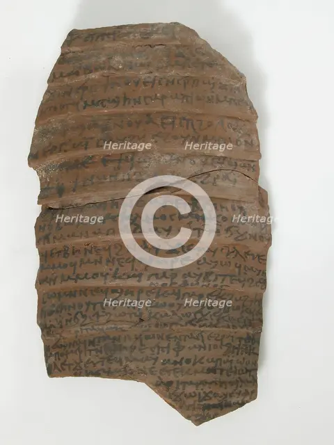 Ostrakon with a Letter from Koletjew to Epiphanius, Coptic, 600. Creator: Unknown.