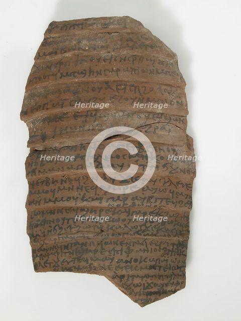 Ostrakon with a Letter from Koletjew to Epiphanius, Coptic, 600. Creator: Unknown.