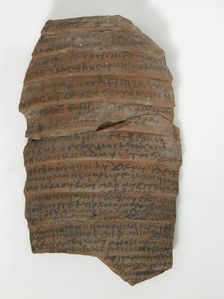 Ostrakon with a Letter from Koletjew to Epiphanius, Coptic, 600. Creator: Unknown