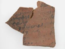 Ostrakon with a Letter from Patermoute to Epiphanius, Coptic, 600. Creator: Unknown