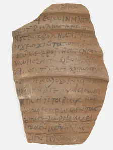 Ostrakon with a Letter from Pleine to Elias, Coptic, 600. Creator: Unknown
