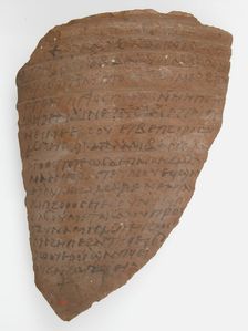 Ostrakon with a Letter from Strategius to Cyriacus, Coptic, 600. Creator: Unknown