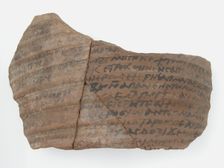 Ostrakon with a Letter from Thello, Coptic, 580-640. Creator: Unknown
