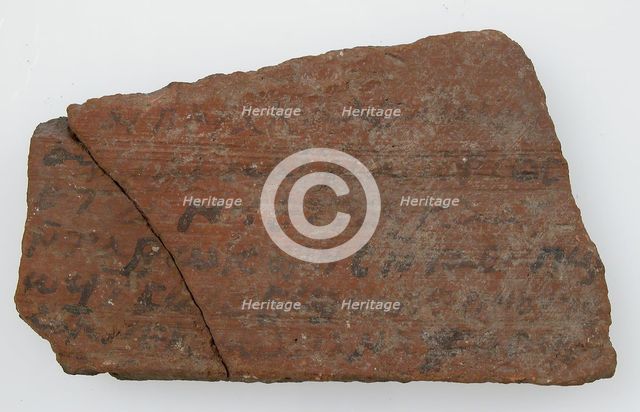Ostrakon with a Letter Referring to the Persian Occupation, Coptic, 618-629. Creator: Unknown.