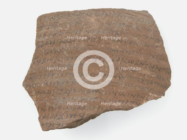 Ostrakon with a Letter Regarding the Will of Apa Victor, Coptic, 600. Creator: Unknown.