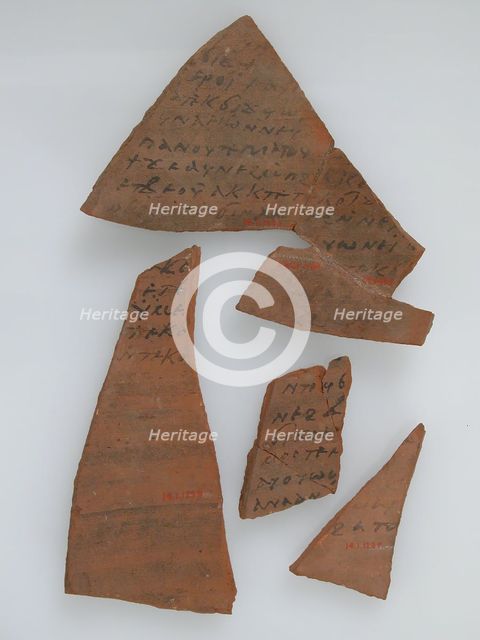 Ostrakon with Biblical Text Concordance, Coptic, 600. Creator: Unknown.