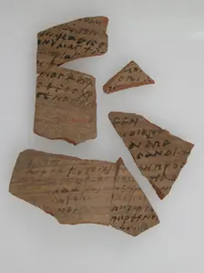 Ostrakon with Biblical Text, Coptic, 580-640. Creator: Unknown
