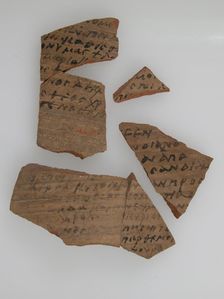 Ostrakon with Biblical Text, Coptic, 580-640. Creator: Unknown