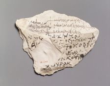Ostrakon with Lines from Homer’s Iliad, Coptic, 580-640. Creator: Unknown