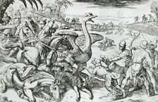 Ostrich Hunt, 16th century. Creator: Antonio Tempesta