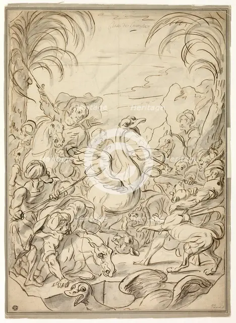 Ostrich Hunt, n.d. Creators: Charles Parrocel, Carle van Loo, Joseph Francois Parrocel.