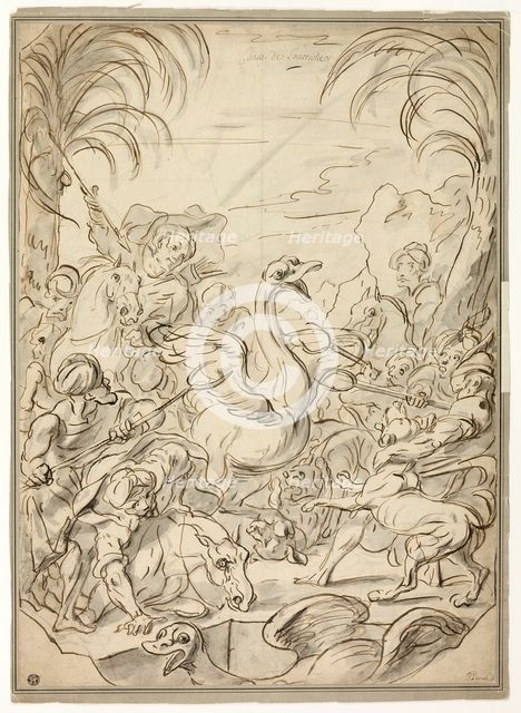 Ostrich Hunt, n.d. Creators: Charles Parrocel, Carle van Loo, Joseph Francois Parrocel.
