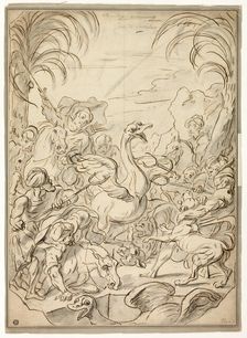 Ostrich Hunt, n.d. Creators: Charles Parrocel, Carle van Loo, Joseph Francois Parrocel