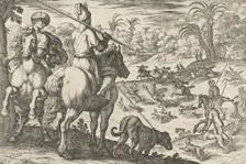 Ostrich Hunt, from Hunting Scenes VI 1609. Creator: Antonio Tempesta