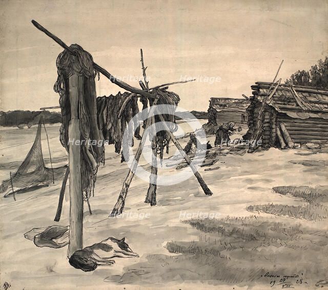 Ostyatsky village Olenyi yurts, 1928. Creator: Dmitrii Innokent'evich Karatanov.