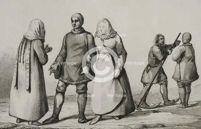 Ostyak people, Western Siberia, Russia, 1839. Creator: Augustin François Lemaitre.