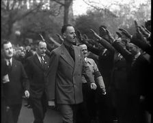 Oswald Mosley Being Saluted by his Followers, 1930s. Creator: British Pathe Ltd