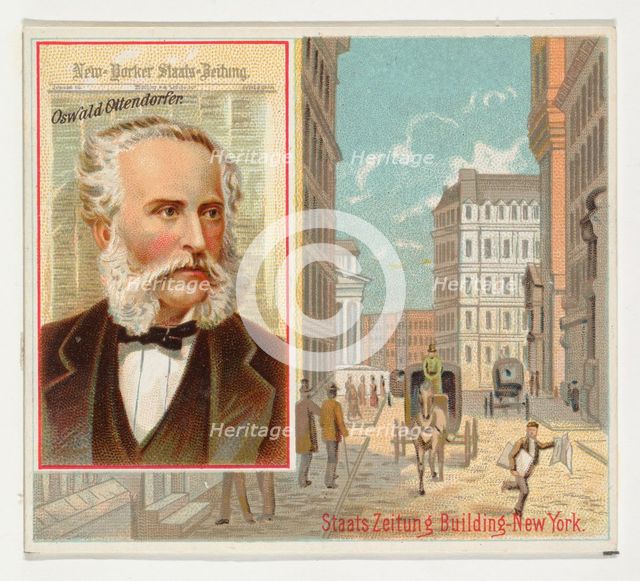 Oswald Ottendorfer, New Yorker Staats-Zeitung, from the American Editors series (N35) for ..., 1887. Creator: Allen & Ginter.