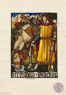 Oswald von Wolkenstein (Design for stained glass) , 1899. Creator: Schiestl, Rudolf (1878-1931)