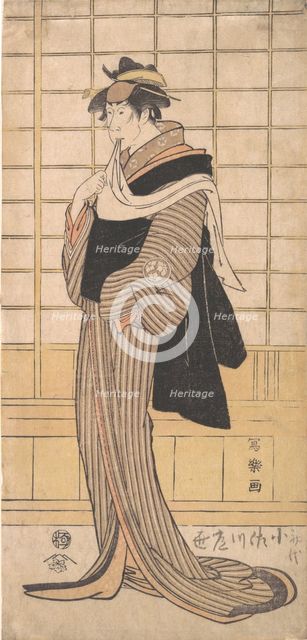 Osagawa Tsuneyo II as the hairdresser O-Roku, 1794-95., 1794-95. Creator: Tôshûsai Sharaku.
