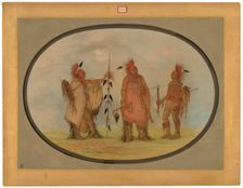 Osage Chief with Two Warriors, 1861/1869. Creator: George Catlin
