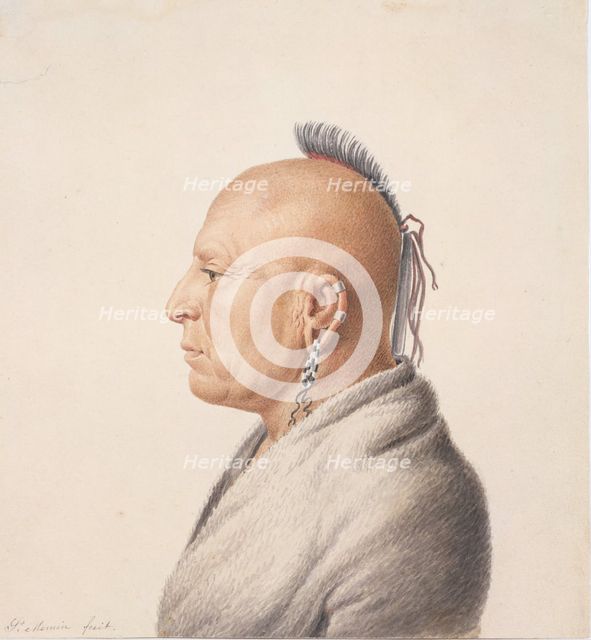 Osage Warrior, 1805-7. Creator: Charles Balthazar Julien Févret de Saint-Mémin.