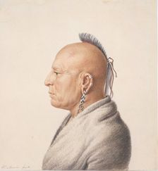 Osage Warrior, 1805-7. Creator: Charles Balthazar Julien Févret de Saint-Mémin