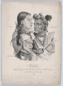 Osages: A Small Savage Tribe from North America, in the State of Missouri, 1827. Creator: Louis Leopold Boilly