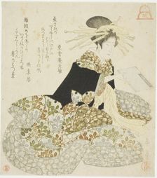Osaka: Courtesan of the Shinmachi, from an untitled series of the three capitals, c. 1820s/30s. Creator: Gakutei