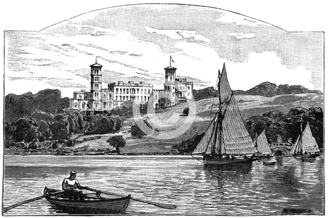 Osborne House from the Solent, East Cowes, Isle of Wight, 1900. Artist: Unknown