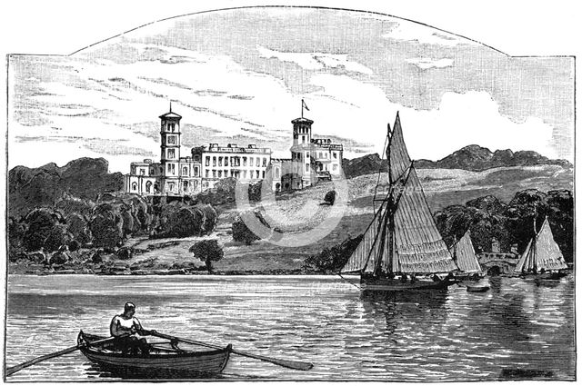 Osborne House from the Solent, East Cowes, Isle of Wight, 1900. Artist: Unknown