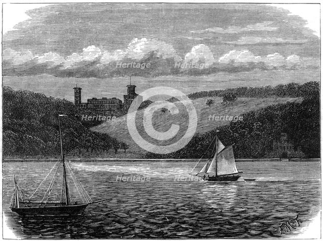 Osborne House, Isle of Wight, as seen from the sea, late 19th century. Artist: Unknown