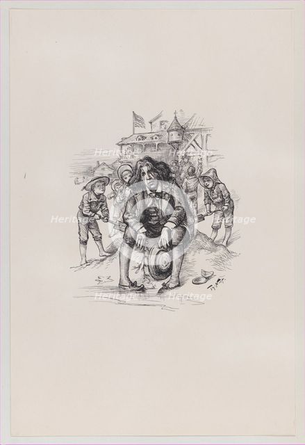 Oscar at the Sea-Shore, August 26, 1882., August 26, 1882. Creator: Thomas Nast.