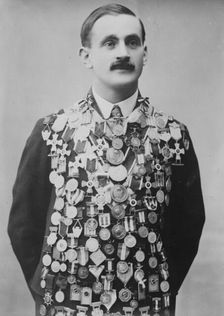 Oscar Mathisen with medals, between c1915 and c1920. Creator: Bain News Service