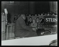 Oscar Peterson in concert at Colston Hall, Bristol, 1955. Creator: Denis Williams