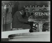 Oscar Peterson in concert at Colston Hall, Bristol, 1955. Creator: Denis Williams