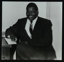 Oscar Peterson in the green room at Colston Hall, Bristol, 1955. Creator: Denis Williams