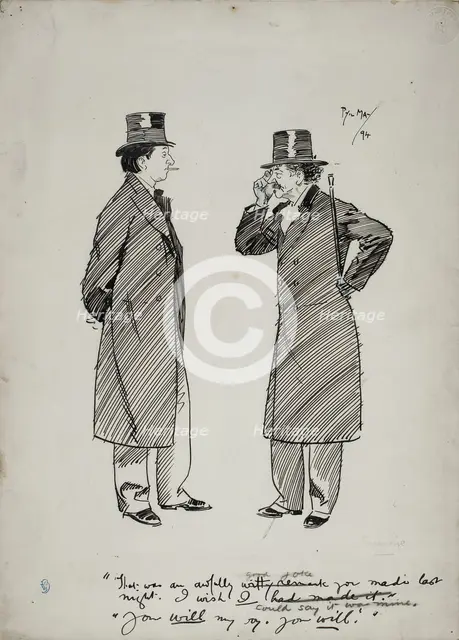 Oscar Wilde and Whistler, 1894. Creator: Philip William May.