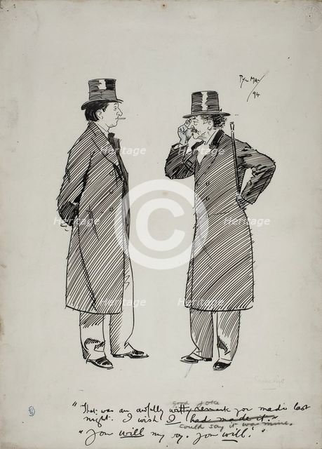 Oscar Wilde and Whistler, 1894. Creator: Philip William May.