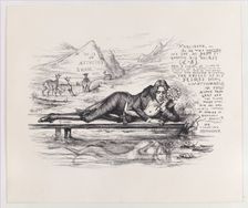 Oscar Wilde as Narcissus, ca. 1894., ca. 1894. Creator: Thomas Nast