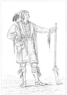 Osceola, prisoner of war from the Florida War, Fort Moultrie, South Carolina, 1841.Artist: Myers and Co