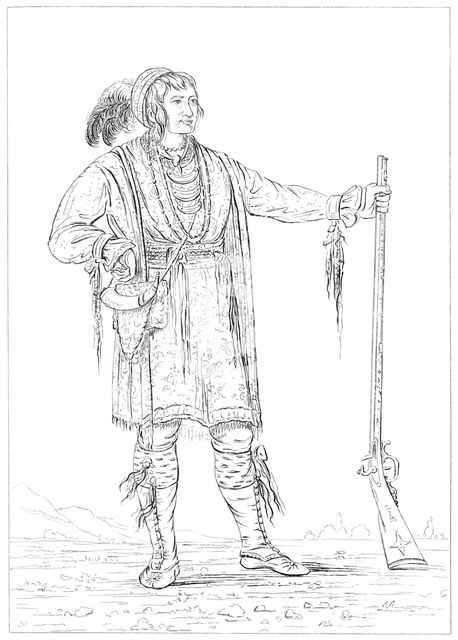 Osceola, prisoner of war from the Florida War, Fort Moultrie, South Carolina, 1841.Artist: Myers and Co