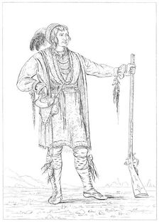 Osceola, prisoner of war from the Florida War, Fort Moultrie, South Carolina, 1841.Artist: Myers and Co