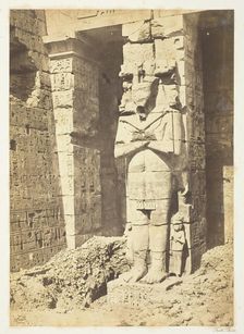 Osiride Pillars at Medinet-Haboo, c. 1857. Creator: Francis Frith