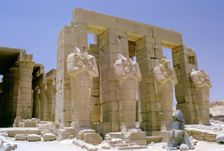 Osiride statues in front of the Ramesseum, Luxor (Thebes), Egypt. Creator: Tony Evans