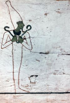 Osiris the god of Deaths (detail) sarcophagus of The Lady of Madja, 18th Dynasty